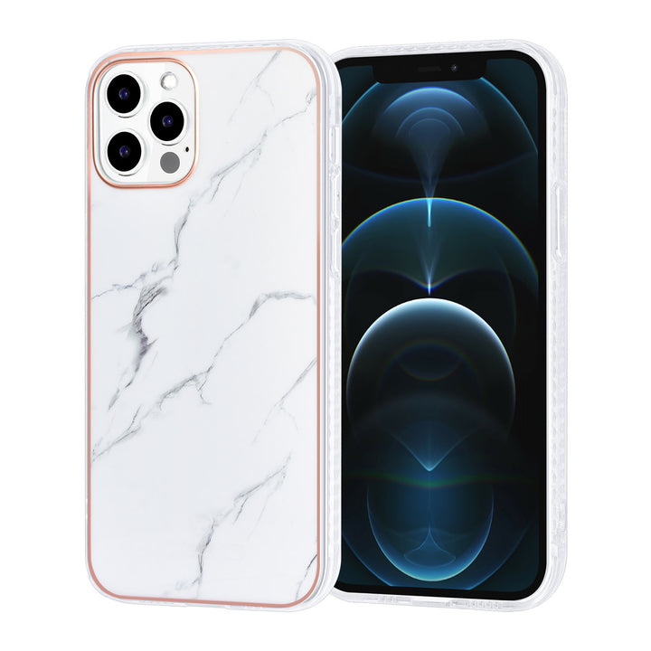 UNIQ Accessory iPhone 12 - 12 Pro Backcover hoesje Silicone - Marble-Hoesjes-Ilumina Benelux