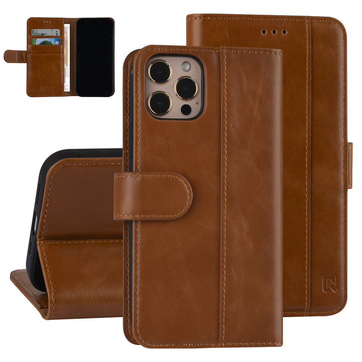 UNIQ Accessory iPhone 12 - 12 Pro Book Case hoesje - Bruin - PU leather-Hoesjes-Ilumina Benelux