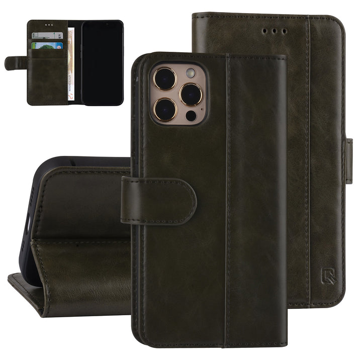 UNIQ Accessory iPhone 12 - 12 Pro Book Case hoesje - Donker Groen - PU leather-Hoesjes-Ilumina Benelux