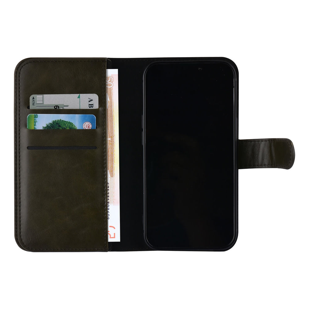 UNIQ Accessory iPhone 12 - 12 Pro Leren Book Case hoesje - DonkerGroen - Pasjeshouder voor 9 pasjes - Magneetsluiting-Hoesjes-Ilumina Benelux