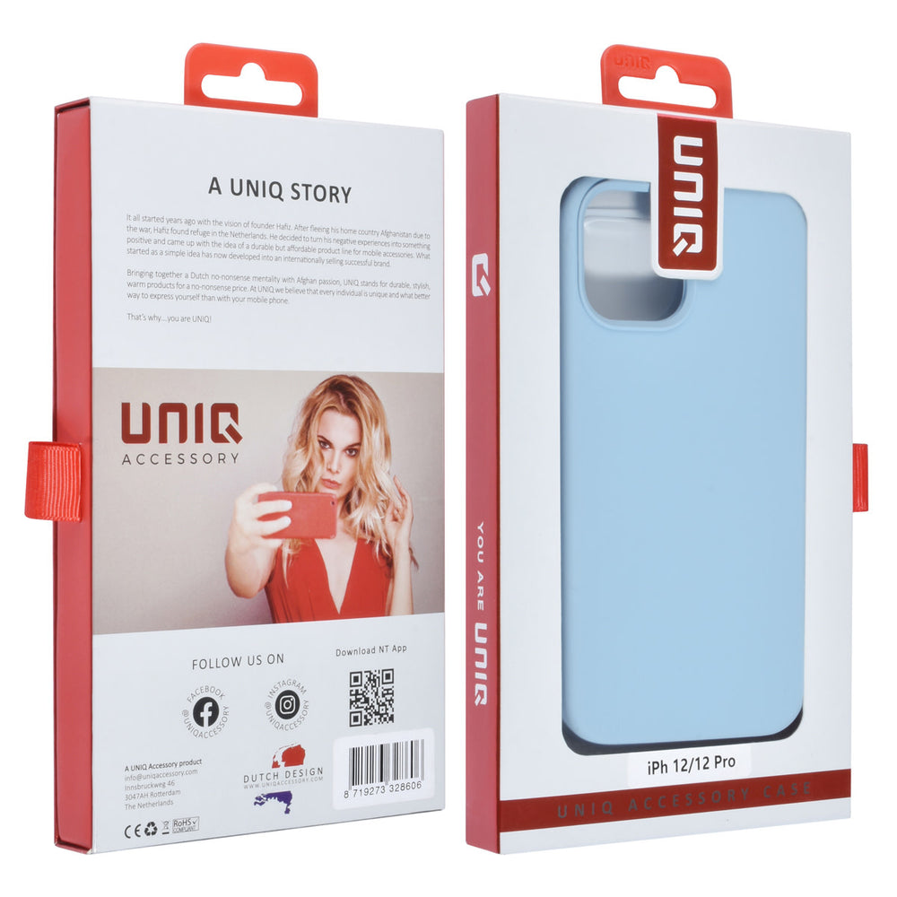 UNIQ Accessory iPhone 12 - 12 Pro Premium Backcover hoesje - LichtBlauw-Hoesjes-Ilumina Benelux