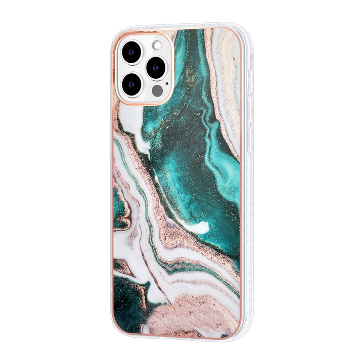 UNIQ Accessory iPhone 12 - 12 Pro TPU Backcover hoesje - Marble Green-Hoesjes-Ilumina Benelux