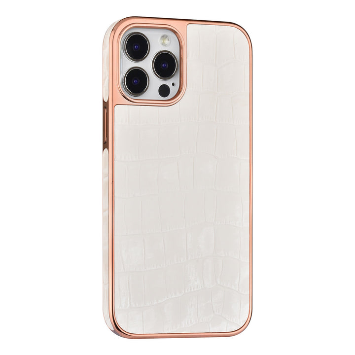 UNIQ Accessory iPhone 12 Pro Max Backcover hoesje - Croco Leather Wit-Hoesjes-Ilumina Benelux