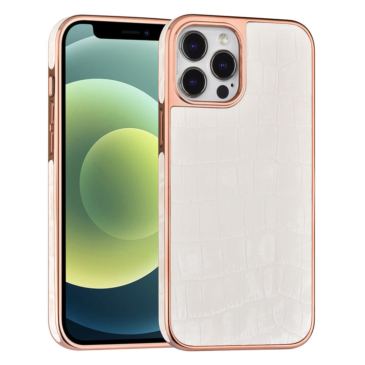 UNIQ Accessory iPhone 12 Pro Max Backcover hoesje - Croco Leather Wit-Hoesjes-Ilumina Benelux