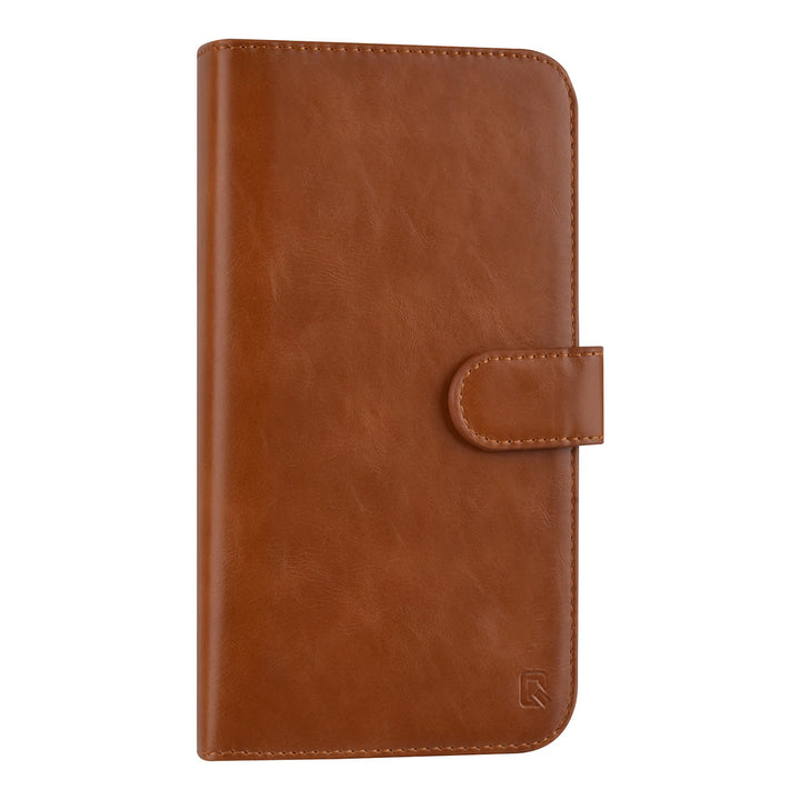 UNIQ Accessory iPhone 12 Pro Max Leren Book Case hoesje - Licht Bruin - Pasjeshouder voor 9 pasjes - Magneetsluiting-Hoesjes-Ilumina Benelux
