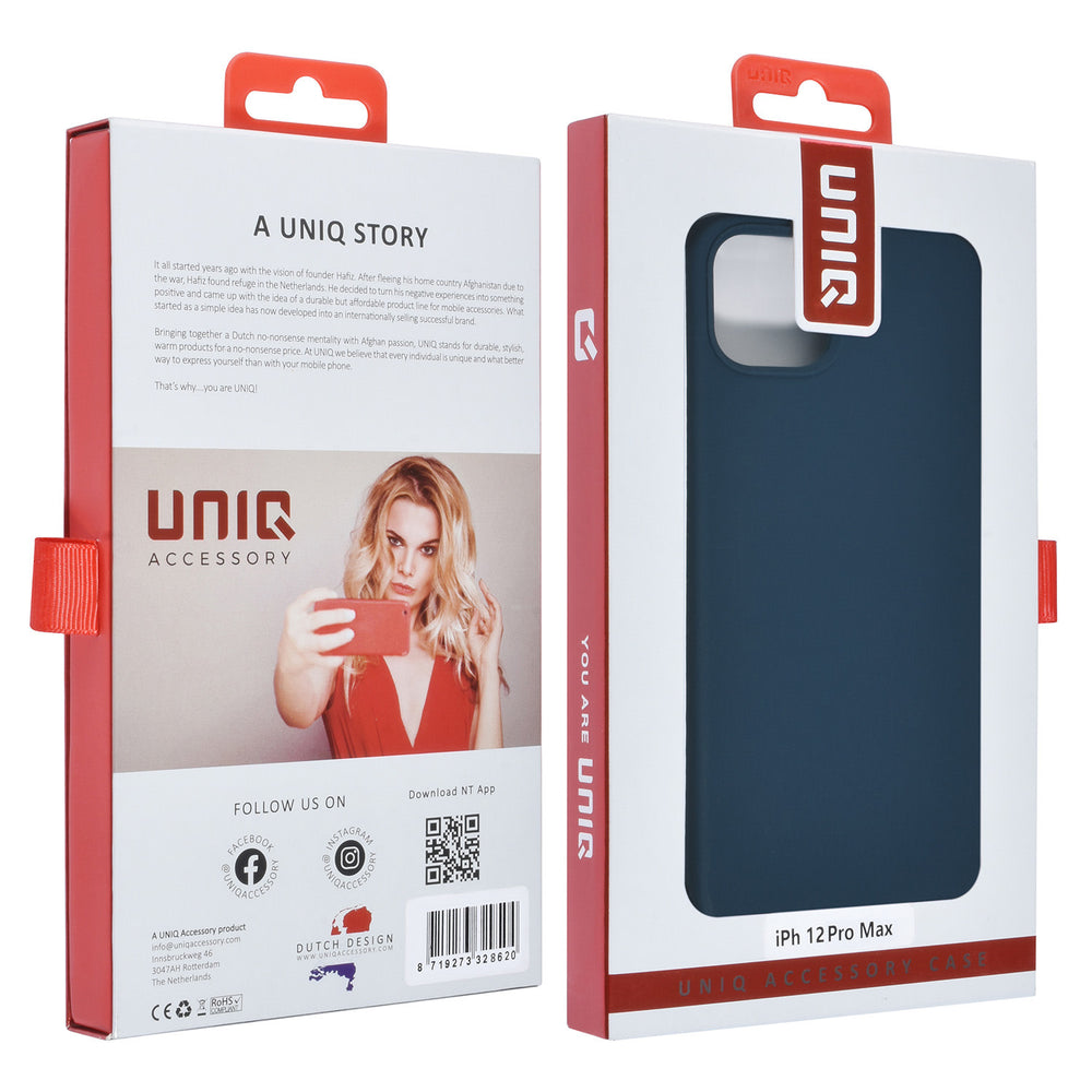 UNIQ Accessory iPhone 12 Pro Max Premium Backcover hoesje - DonkerBlauw-Hoesjes-Ilumina Benelux