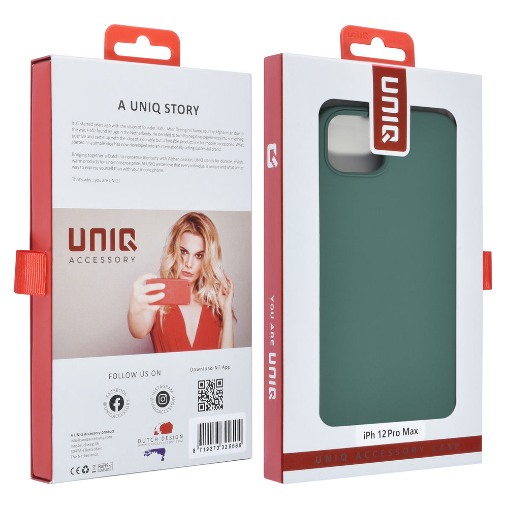 UNIQ Accessory iPhone 12 Pro Max Premium Backcover hoesje - Groen-Hoesjes-Ilumina Benelux