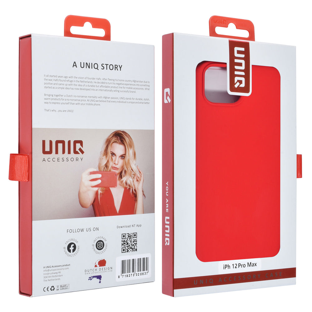 UNIQ Accessory iPhone 12 Pro Max Premium Backcover hoesje - Rood-Hoesjes-Ilumina Benelux