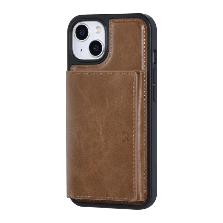 UNIQ Accessory iPhone 13 & 14 Backcover hoesje - met afneembare Pasjeshouder - DonkerBruin-Hoesjes-Ilumina Benelux