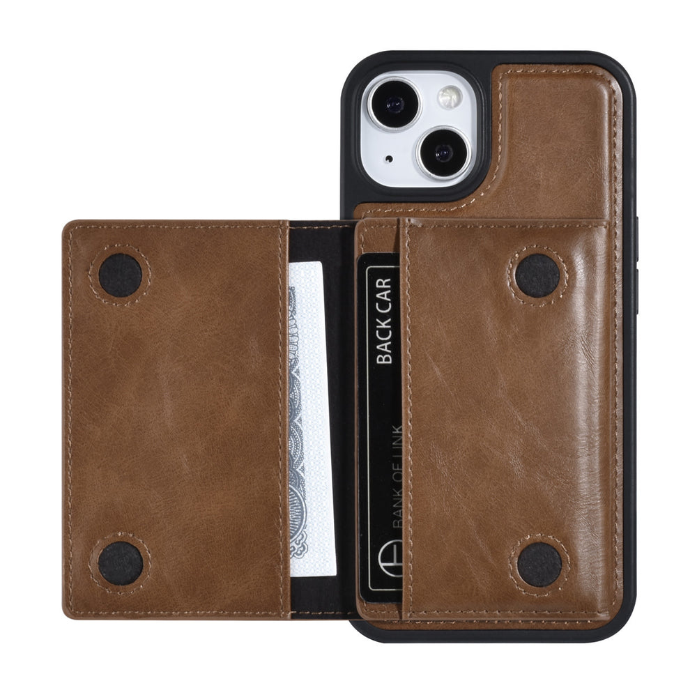 UNIQ Accessory iPhone 13 & 14 Backcover hoesje - met afneembare Pasjeshouder - DonkerBruin-Hoesjes-Ilumina Benelux
