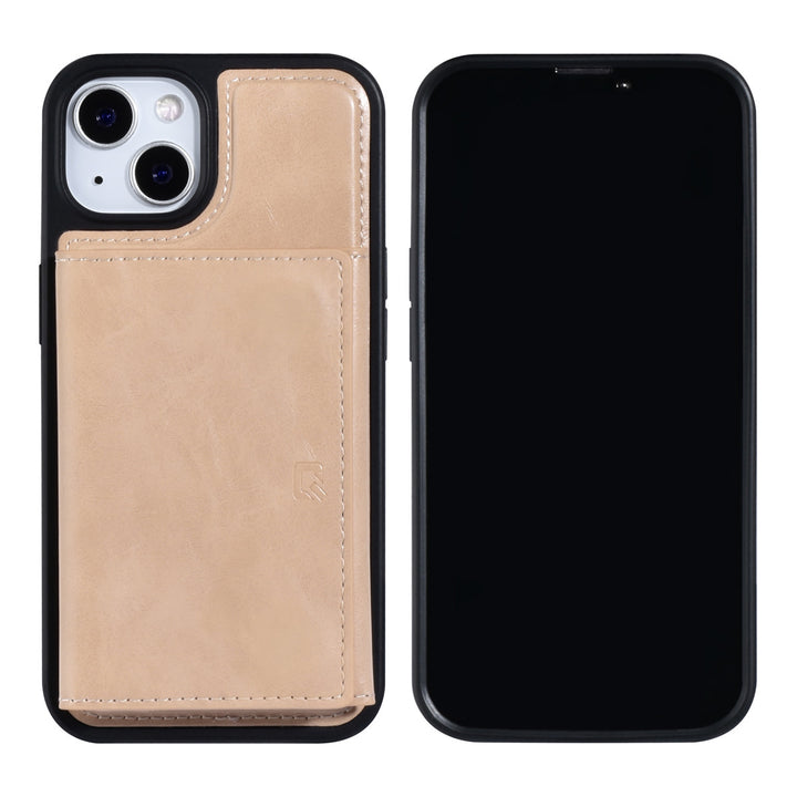 UNIQ Accessory iPhone 13 & 14 Backcover hoesje - met afneembare Pasjeshouder - Goud-Hoesjes-Ilumina Benelux