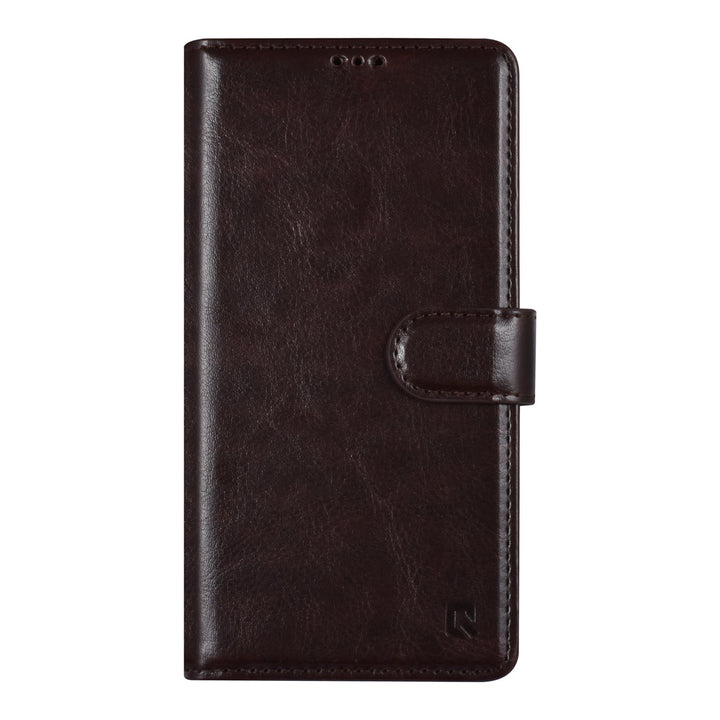 UNIQ Accessory iPhone 13 & 14 Book Case hoesje - Pasjeshouder voor 3 pasjes - Magneetsluiting - DonkerBruin-Hoesjes-Ilumina Benelux