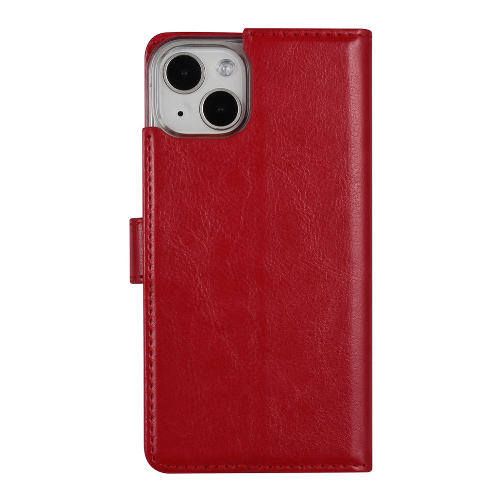 UNIQ Accessory iPhone 13 & 14 Book Case hoesje - Pasjeshouder voor 3 pasjes - Magneetsluiting - Rood-Hoesjes-Ilumina Benelux