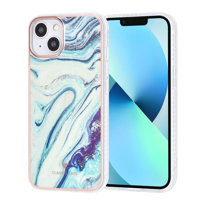 UNIQ Accessory iPhone 13 & 14 TPU Backcover - Marble Aquamarine-Hoesjes-Ilumina Benelux