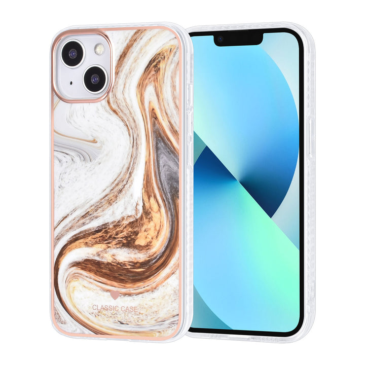 UNIQ Accessory iPhone 13 & 14 TPU Backcover - Marble Brown-Hoesjes-Ilumina Benelux