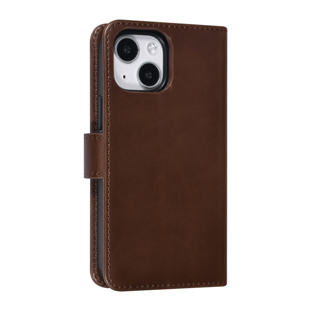 UNIQ Accessory iPhone 13 Mini 2 in 1 Booktype en Backcover Pasjeshouder - Bruin-Hoesjes-Ilumina Benelux