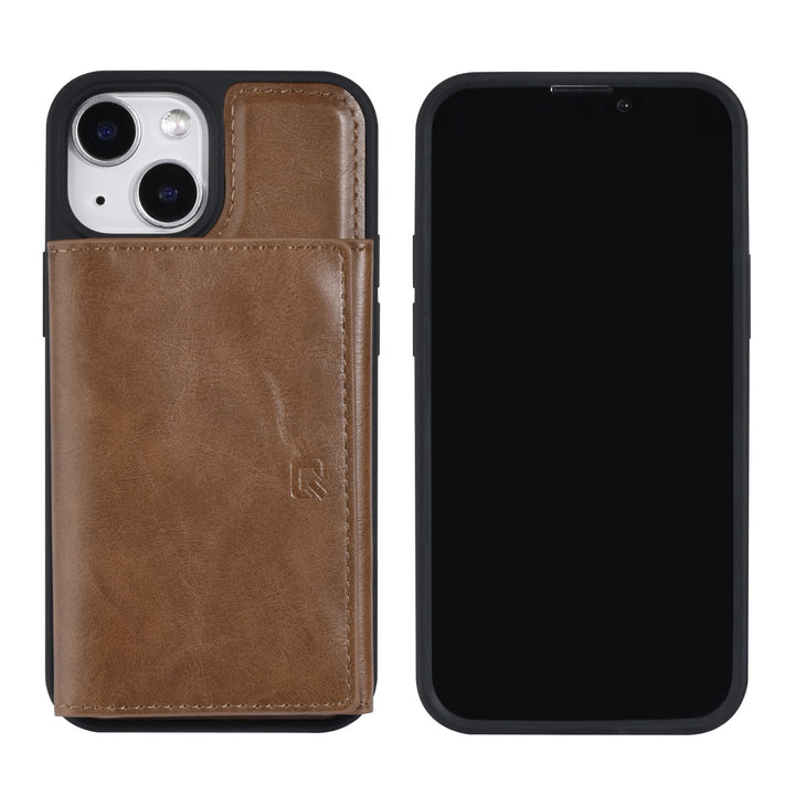 UNIQ Accessory iPhone 13 Mini Backcover hoesje - met afneembare Pasjeshouder - DonkerBruin-Hoesjes-Ilumina Benelux