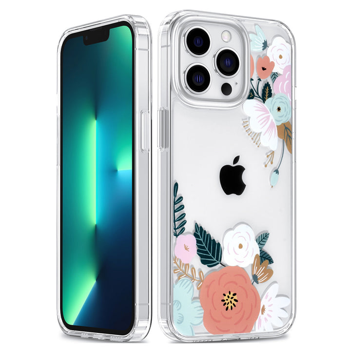 UNIQ Accessory iPhone 13 Pro Backcover hoesje - Transparant - Floral Print 1-Hoesjes-Ilumina Benelux