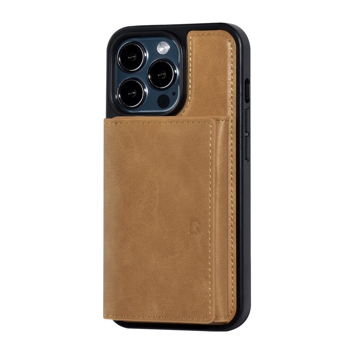 UNIQ Accessory iPhone 13 Pro Backcover hoesje - met afneembare Pasjeshouder - LichtBruin-Hoesjes-Ilumina Benelux