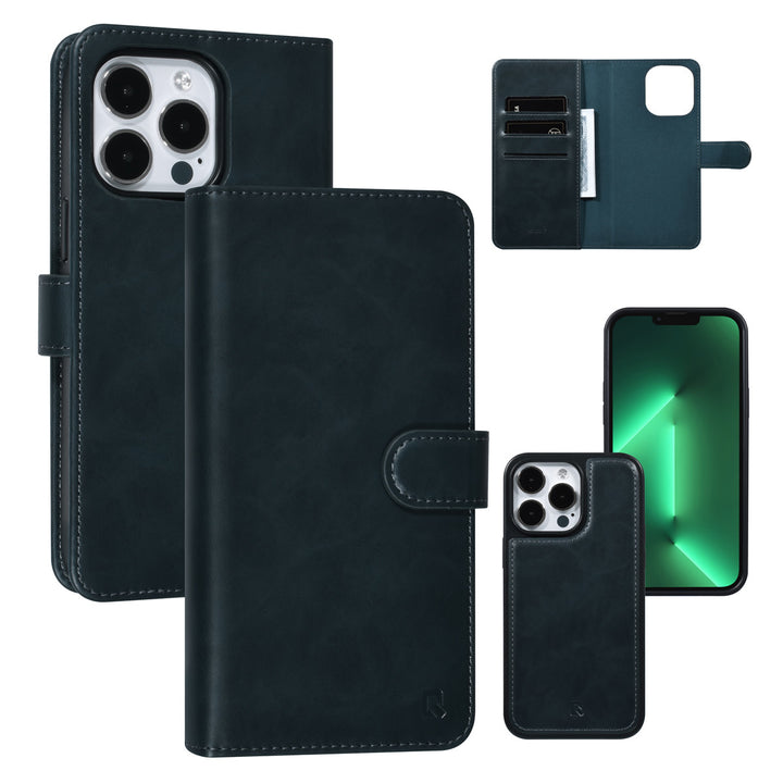 UNIQ Accessory iPhone 13 Pro Max 2 in 1 Booktype en Backcover Pasjeshouder - Blauw-Hoesjes-Ilumina Benelux