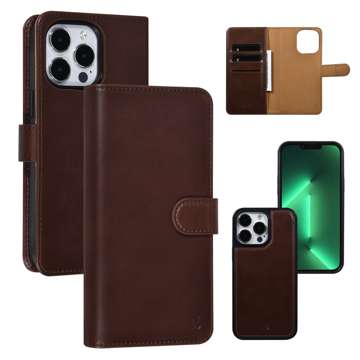 UNIQ Accessory iPhone 13 Pro Max 2 in 1 Booktype en Backcover Pasjeshouder - Bruin-Hoesjes-Ilumina Benelux