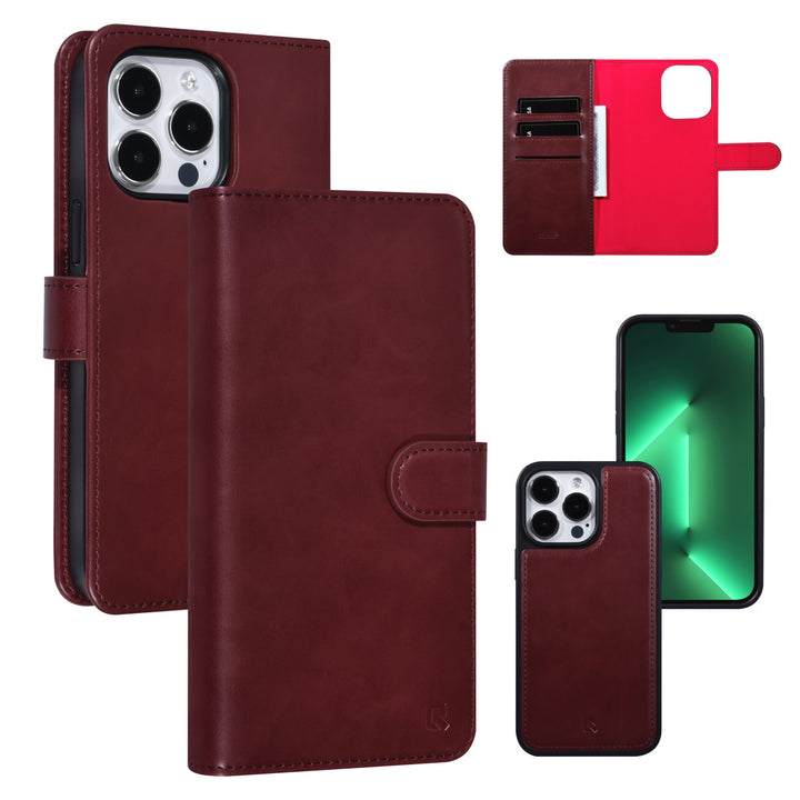 UNIQ Accessory iPhone 13 Pro Max 2 in 1 Booktype en Backcover Pasjeshouder - Rood-Hoesjes-Ilumina Benelux
