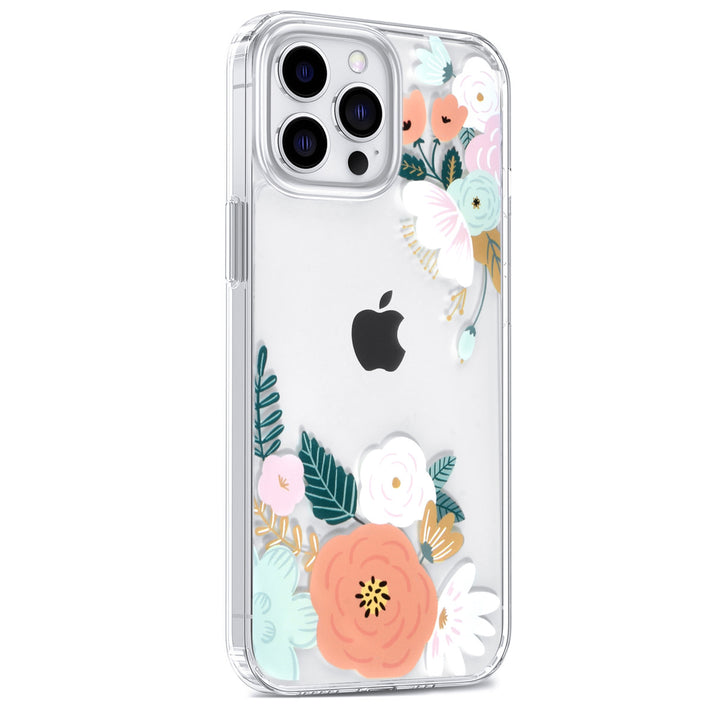 UNIQ Accessory iPhone 13 Pro Max Backcover hoesje - Transparant - Floral Print 1-Hoesjes-Ilumina Benelux
