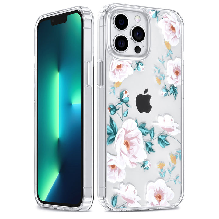 UNIQ Accessory iPhone 13 Pro Max Backcover hoesje - Transparant - Floral Print 2-Hoesjes-Ilumina Benelux
