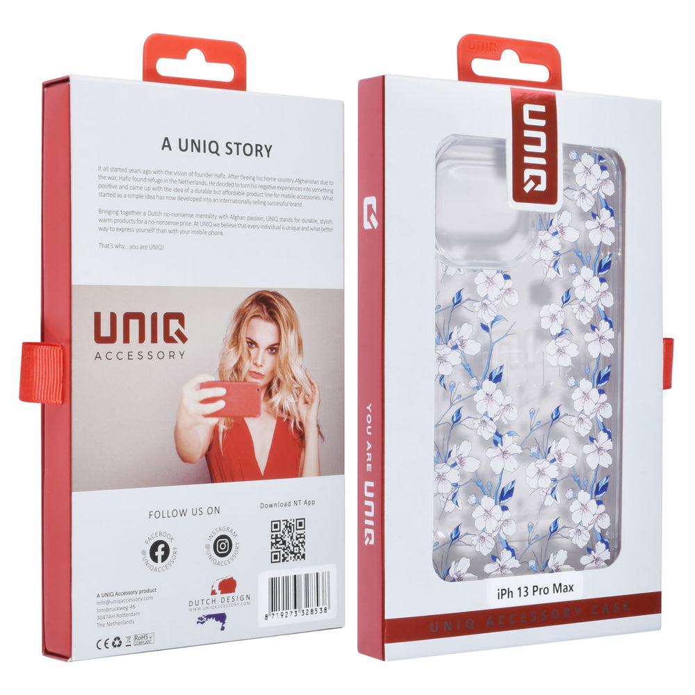 UNIQ Accessory iPhone 13 Pro Max Backcover hoesje - Transparant - Floral Print 4-Hoesjes-Ilumina Benelux