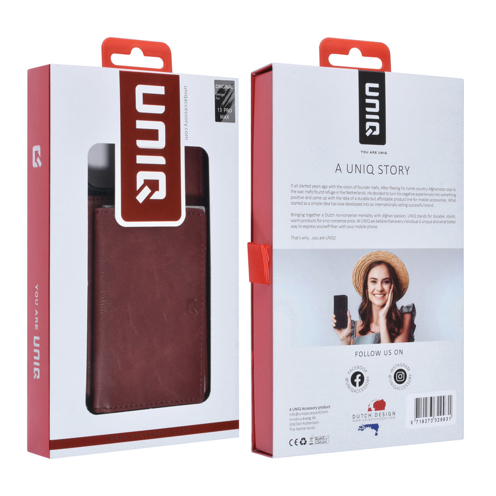 UNIQ Accessory iPhone 13 Pro Max Backcover hoesje - met afneembare Pasjeshouder - Rood-Hoesjes-Ilumina Benelux