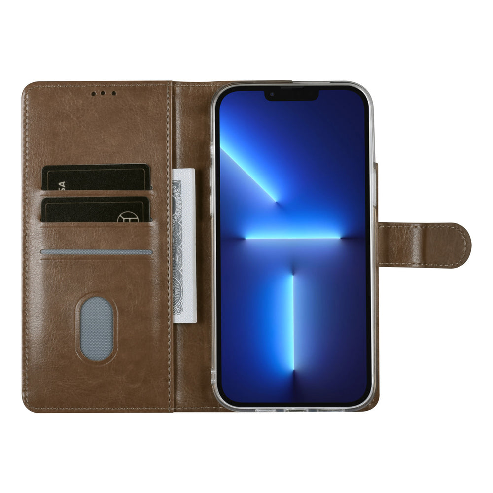 UNIQ Accessory iPhone 13 Pro Max Book Case hoesje - Pasjeshouder voor 3 pasjes - Magneetsluiting - Goud-Hoesjes-Ilumina Benelux