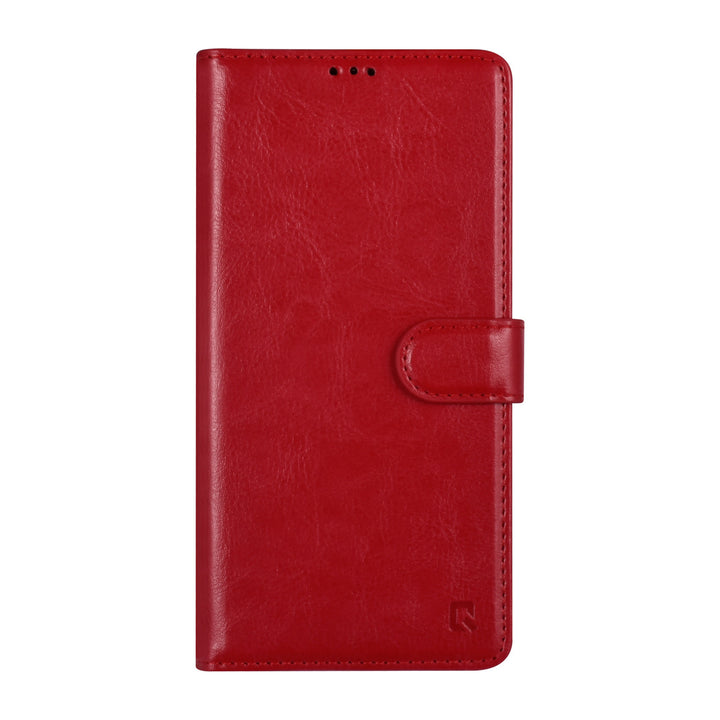UNIQ Accessory iPhone 13 Pro Max Book Case hoesje - Pasjeshouder voor 3 pasjes - Magneetsluiting - Rood-Hoesjes-Ilumina Benelux