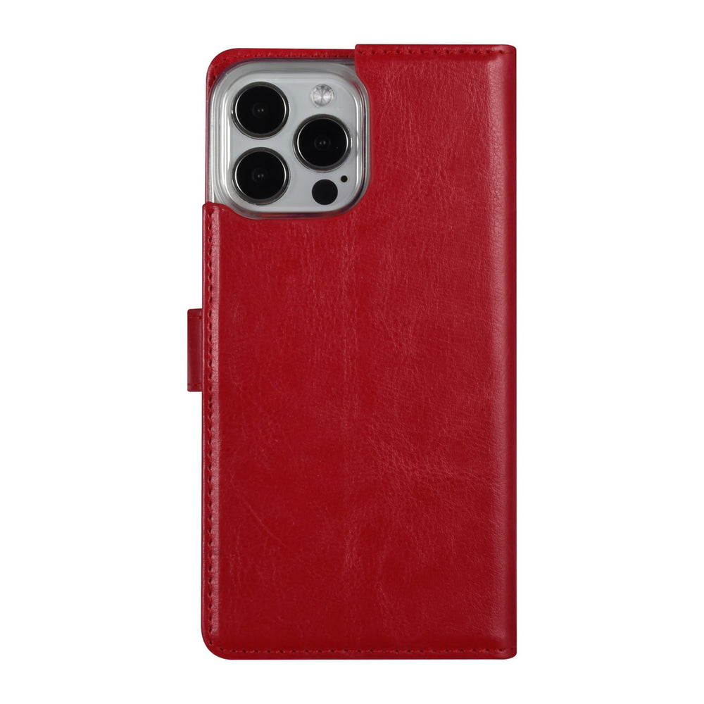 UNIQ Accessory iPhone 13 Pro Max Book Case hoesje - Pasjeshouder voor 3 pasjes - Magneetsluiting - Rood-Hoesjes-Ilumina Benelux