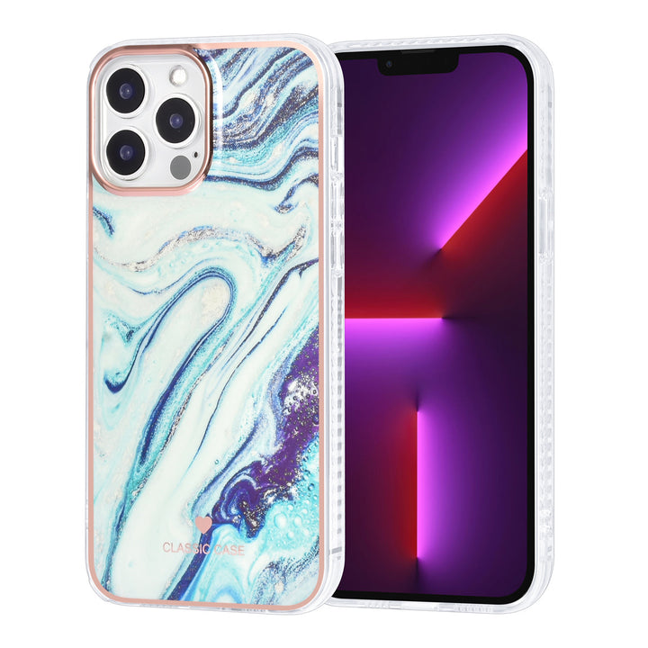UNIQ Accessory iPhone 13 Pro Max TPU Backcover - Marble Aquamarine-Hoesjes-Ilumina Benelux