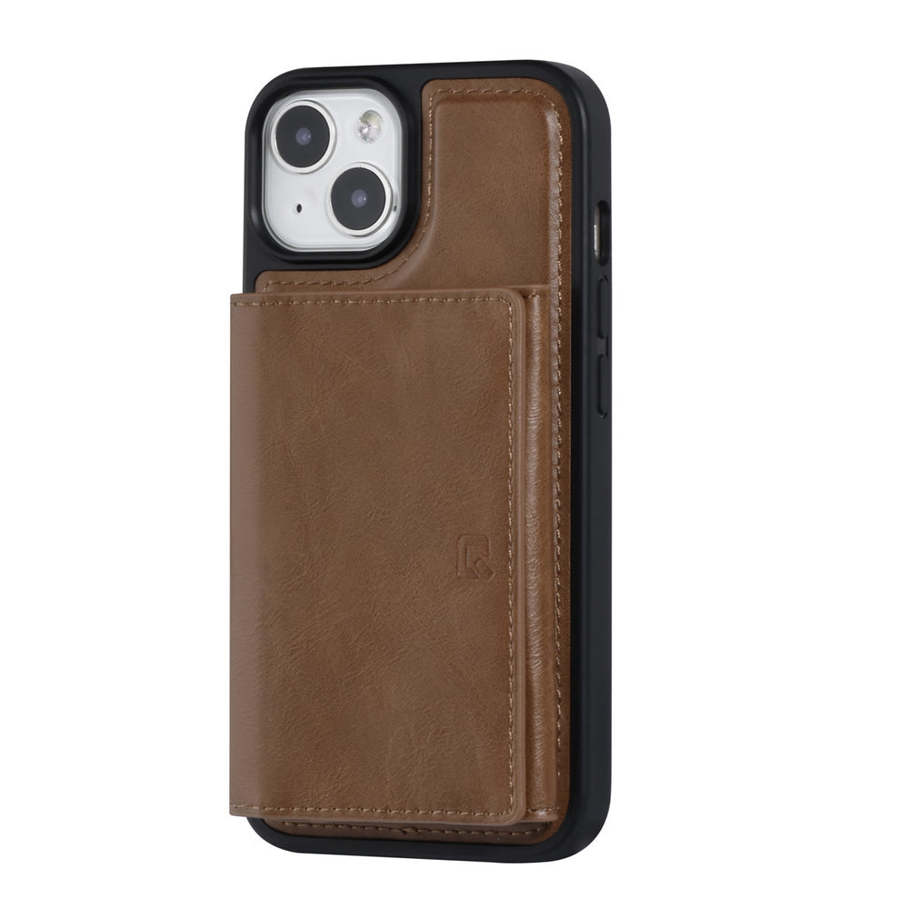 UNIQ Accessory iPhone 14 & 13 Backcover hoesje - met afneembare Pasjeshouder - DonkerBruin-Hoesjes-Ilumina Benelux