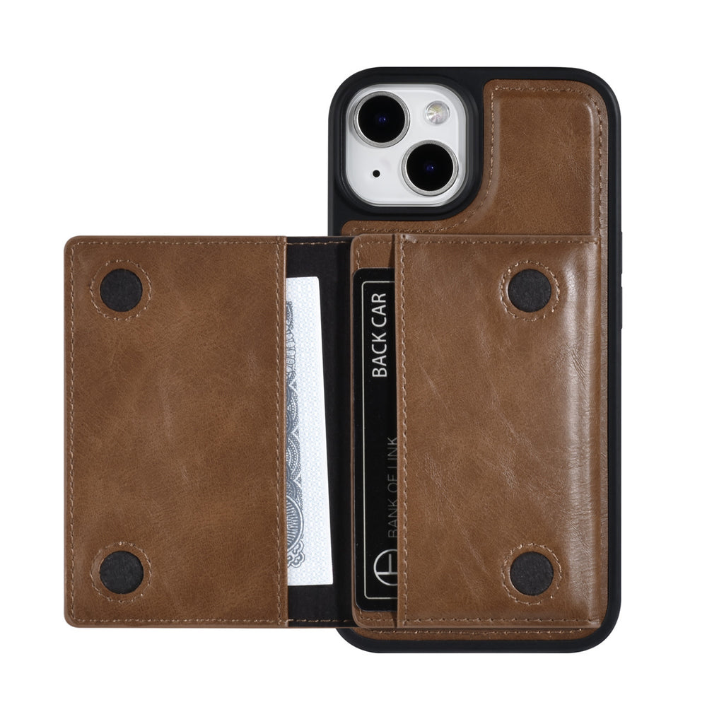 UNIQ Accessory iPhone 14 & 13 Backcover hoesje - met afneembare Pasjeshouder - DonkerBruin-Hoesjes-Ilumina Benelux