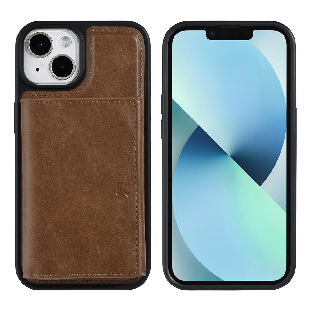 UNIQ Accessory iPhone 14 & 13 Backcover hoesje - met afneembare Pasjeshouder - DonkerBruin-Hoesjes-Ilumina Benelux