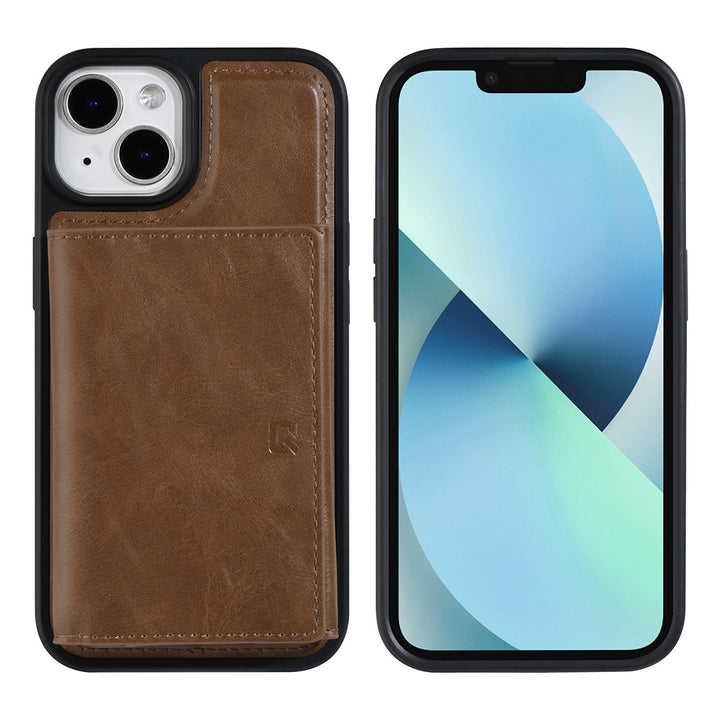 UNIQ Accessory iPhone 14 & 13 Backcover hoesje - met afneembare Pasjeshouder - DonkerBruin-Hoesjes-Ilumina Benelux
