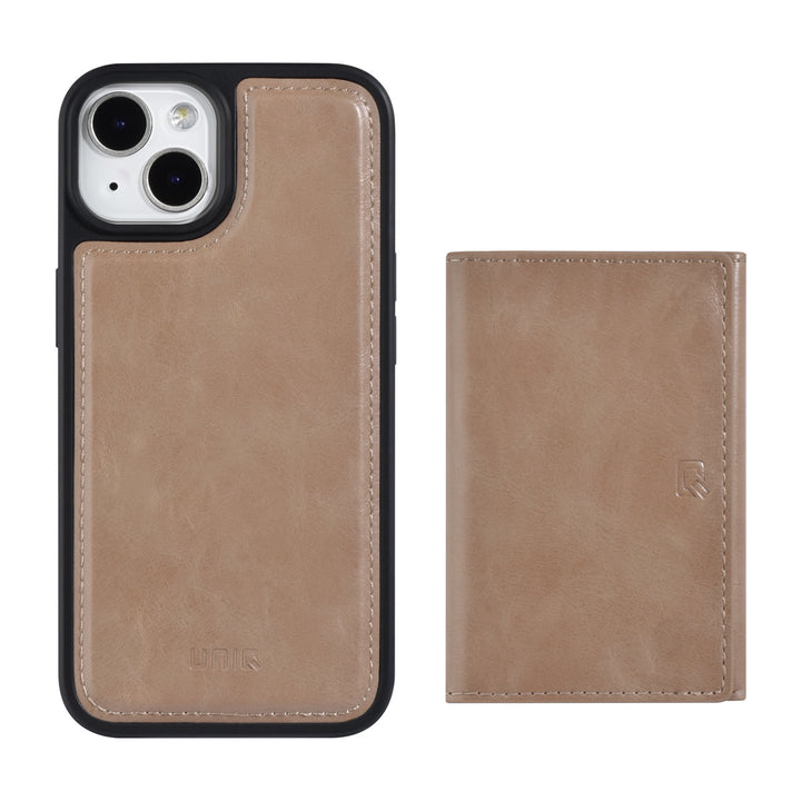 UNIQ Accessory iPhone 14 & 13 Backcover hoesje - met afneembare Pasjeshouder - Rose Gold-Hoesjes-Ilumina Benelux