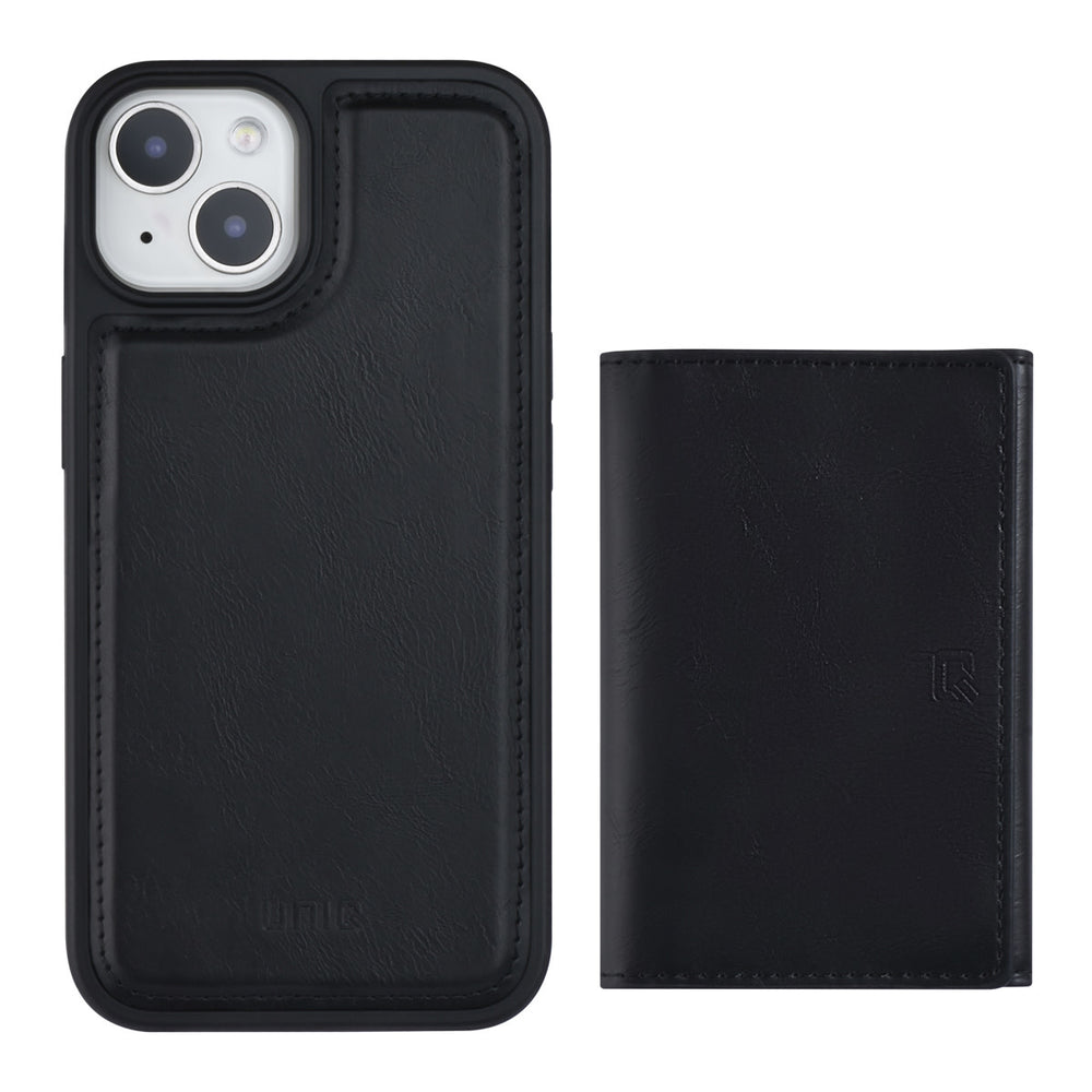 UNIQ Accessory iPhone 14 & 13 Backcover hoesje - met afneembare Pasjeshouder - Zwart-Hoesjes-Ilumina Benelux