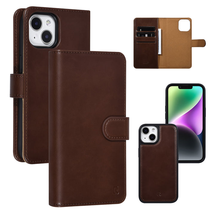 UNIQ Accessory iPhone 14 & 13 Book Case - 2 in 1 Book type and back cover card holder - Rood-Hoesjes-Ilumina Benelux