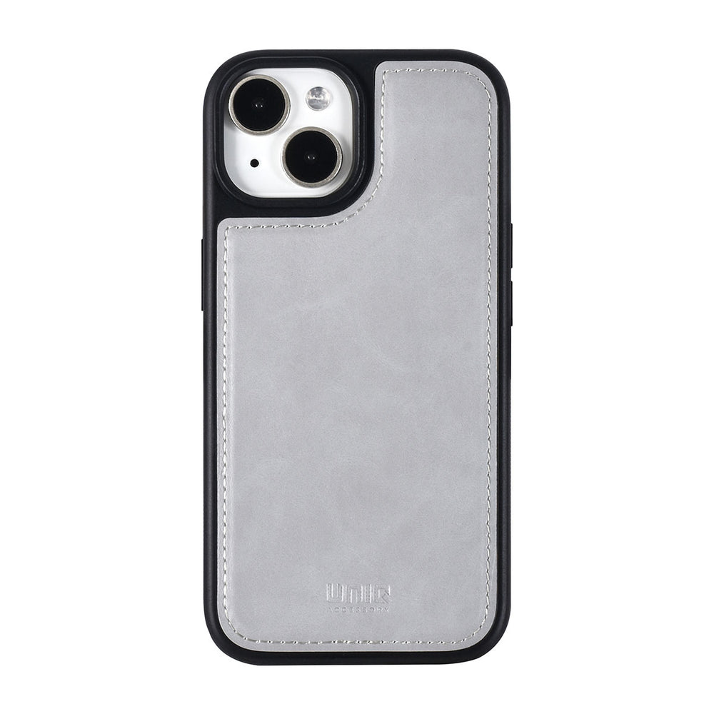UNIQ Accessory iPhone 14 & 13 Book Case hoesje Pasjeshouder - Grijs-Hoesjes-Ilumina Benelux
