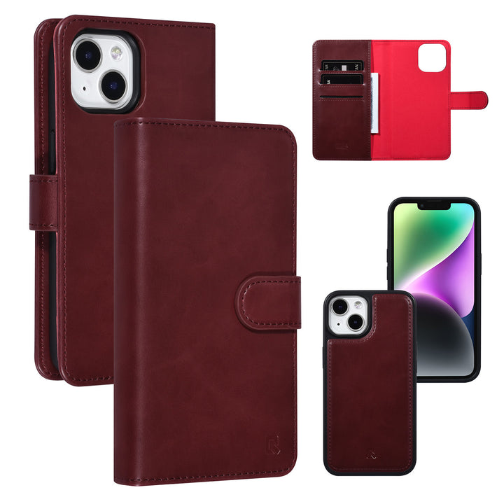 UNIQ Accessory iPhone 14 & 13 Book Case hoesje Pasjeshouder - Rood-Hoesjes-Ilumina Benelux