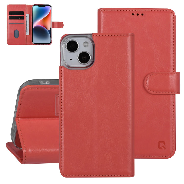 UNIQ Accessory iPhone 14 & 13 Book Case hoesje - Pasjeshouder voor 3 pasjes - Magneetsluiting - Hanger - Roze-Hoesjes-Ilumina Benelux