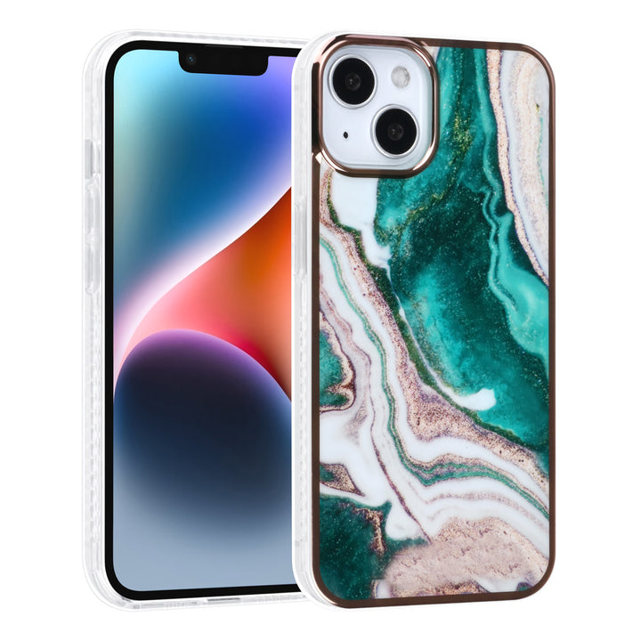 UNIQ Accessory iPhone 14 & 13 TPU Backcover - Marble Green-Hoesjes-Ilumina Benelux