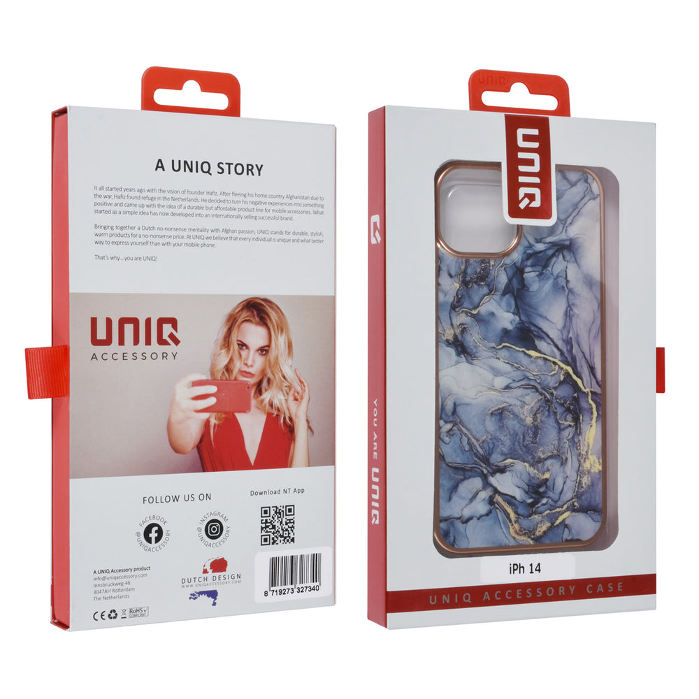 UNIQ Accessory iPhone 14 & 13 TPU Backcover - Marble Grey-Hoesjes-Ilumina Benelux