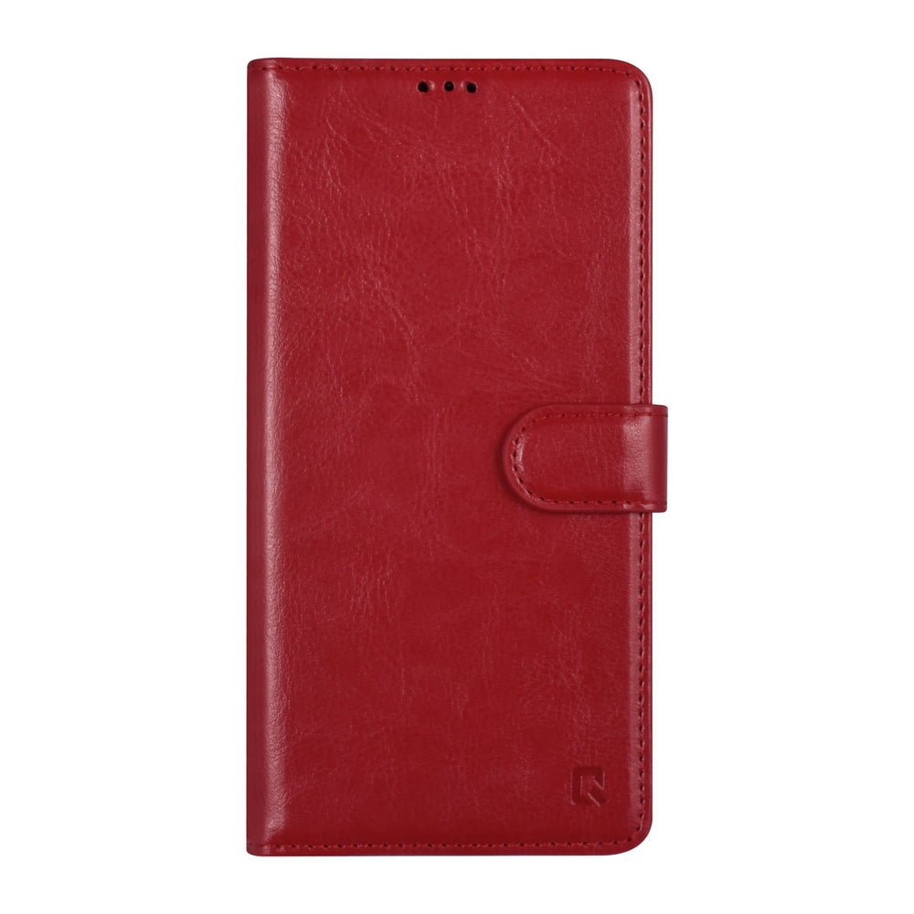 UNIQ Accessory iPhone 14 & 15 Plus Book Case hoesje - Pasjeshouder voor 3 pasjes - Magneetsluiting - Hanger - Rood-Hoesjes-Ilumina Benelux