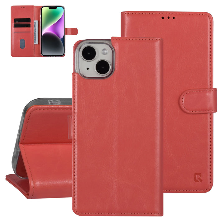 UNIQ Accessory iPhone 14 & 15 Plus Book Case hoesje - Pasjeshouder voor 3 pasjes - Magneetsluiting - Hanger - Roze-Hoesjes-Ilumina Benelux