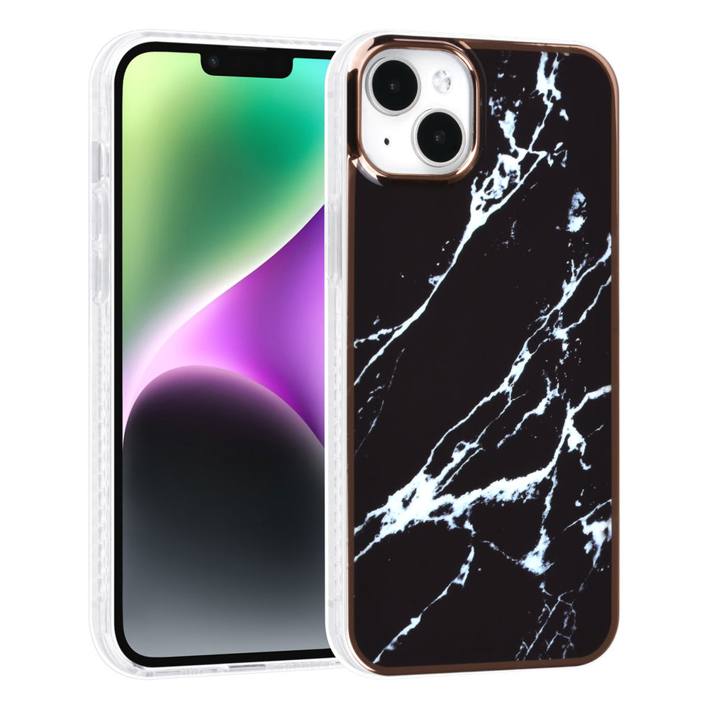 UNIQ Accessory iPhone 14 & 15 Plus TPU Backcover - Marble Black-Hoesjes-Ilumina Benelux