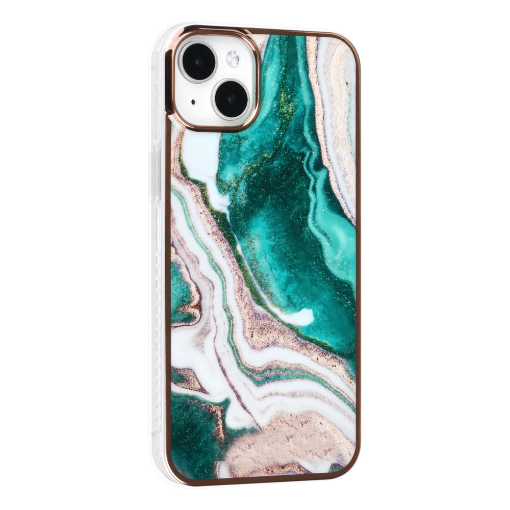 UNIQ Accessory iPhone 14 & 15 Plus TPU Backcover - Marble Green-Hoesjes-Ilumina Benelux
